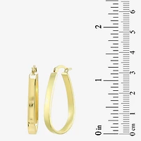 Womens 24K Gold Over Silver 32mm Oval Hoop Earrings