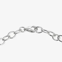 Diamonart Womens Cubic Zirconia Sterling Silver Butterfly Flower Charm Bracelet