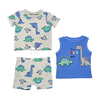 BWA by Baby Starters Dinosaur Boys 3-pc. Short Set