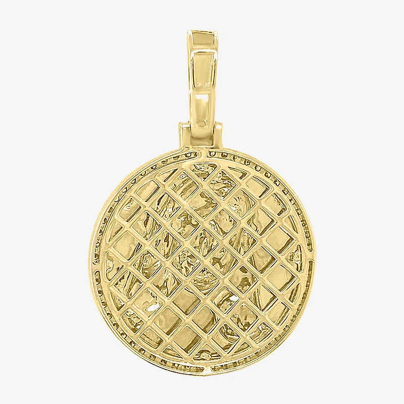 Jesus (F / Si2) Mens 1/2 CT. T.W. Lab Grown White Diamond 14K Gold Over Silver Round Pendant