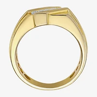 (F / Si2) Mens 11M 1/3 CT. T.W. Lab Grown White Diamond 14K Gold Over Silver Band