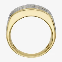(F / Si2) Mens 14MM 2 CT. T.W. Lab Grown White Diamond 14K Gold Over Silver Band