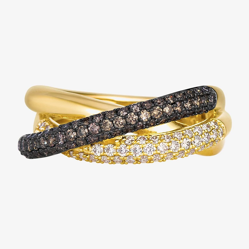 Levian Corp Le Vian Womens 3/4 CT. T.W. Natural Champagne Diamond 14K Gold Cocktail Ring