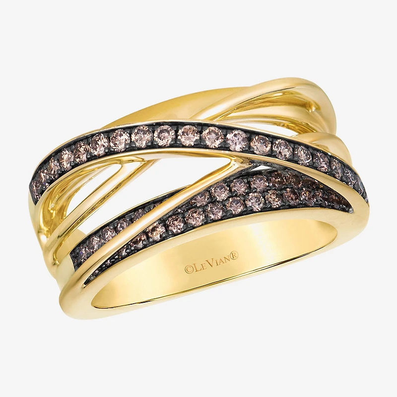 Levian Corp Le Vian Womens /8 CT. T.W. Natural Champagne Diamond 14K Gold Round Cocktail Ring