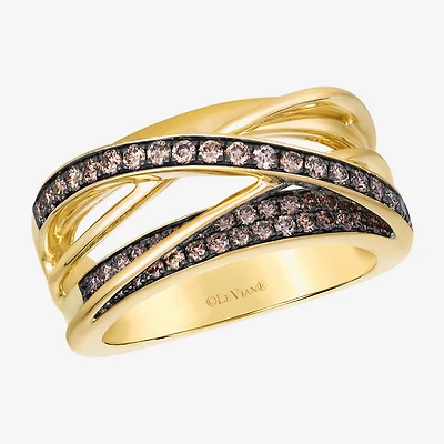 Levian Corp Le Vian Womens /8 CT. T.W. Natural Champagne Diamond 14K Gold Round Cocktail Ring