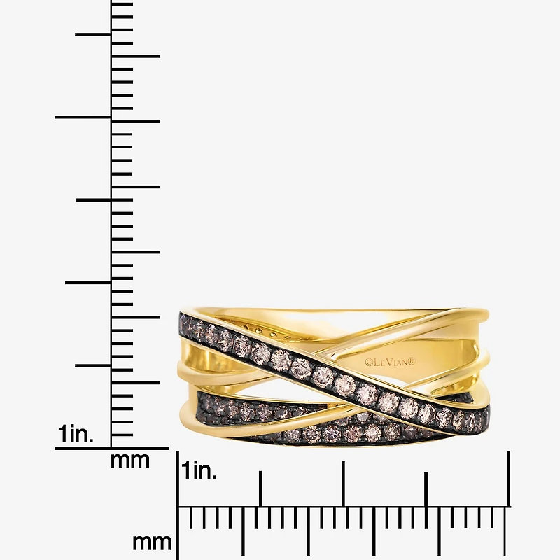 Levian Corp Le Vian Womens /8 CT. T.W. Natural Champagne Diamond 14K Gold Round Cocktail Ring