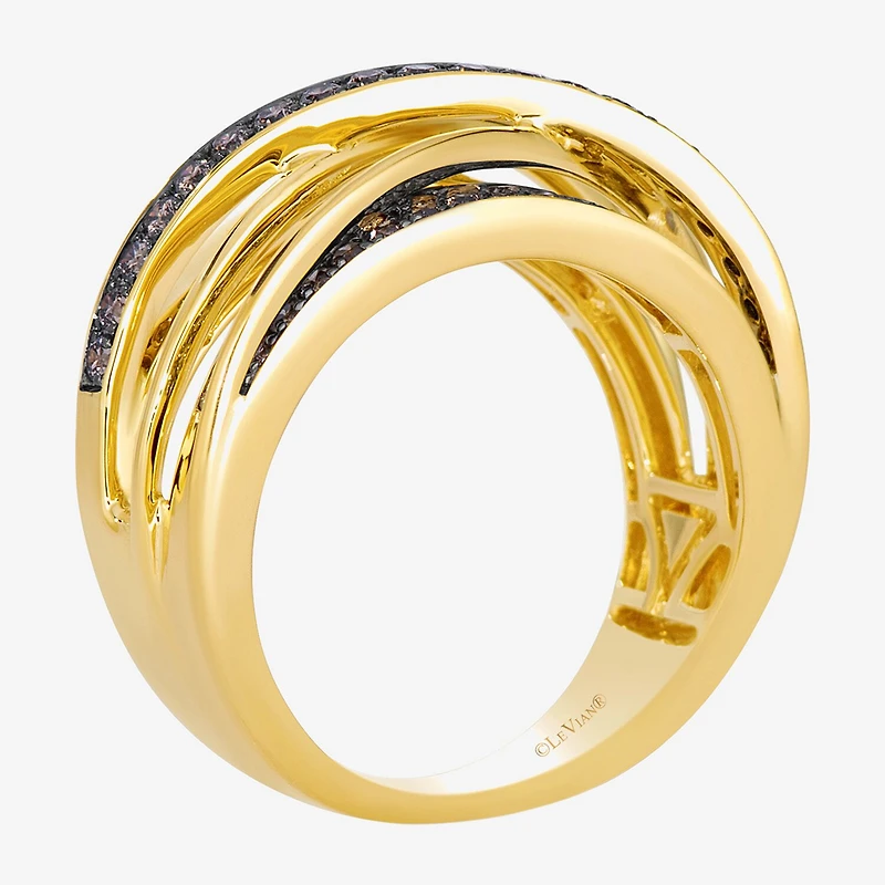 Levian Corp Le Vian Womens /8 CT. T.W. Natural Champagne Diamond 14K Gold Round Cocktail Ring