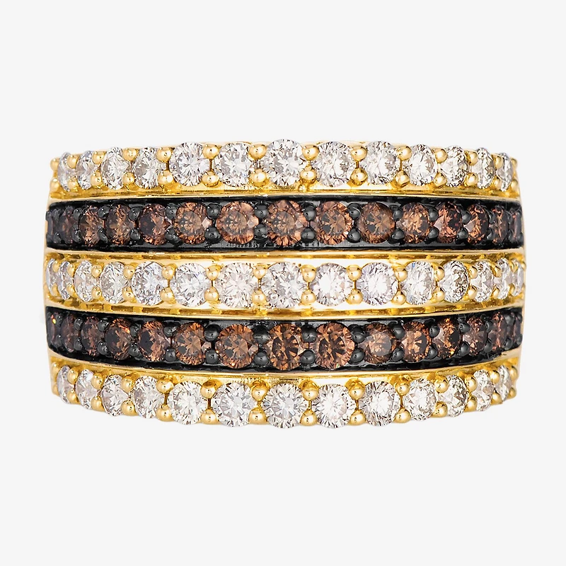Levian Corp Le Vian Womens 1 7/8 CT. T.W. Natural Champagne Diamond 14K Gold Round Cocktail Ring