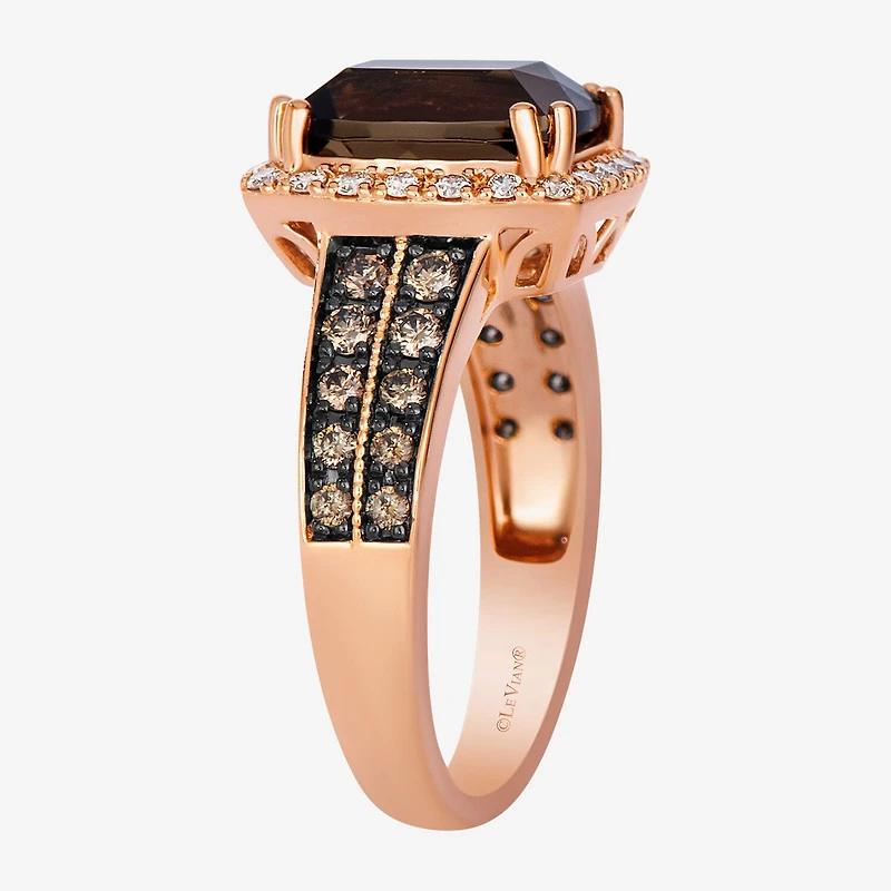 Le Vian® Grand Sample Sale™ Ring featuring 2 5/8 cts. Chocolate Quartz®, 1/3 cts. Chocolate Diamonds®, 1/5 cts. Nude Diamonds™ set in 14K Strawberry Gold®