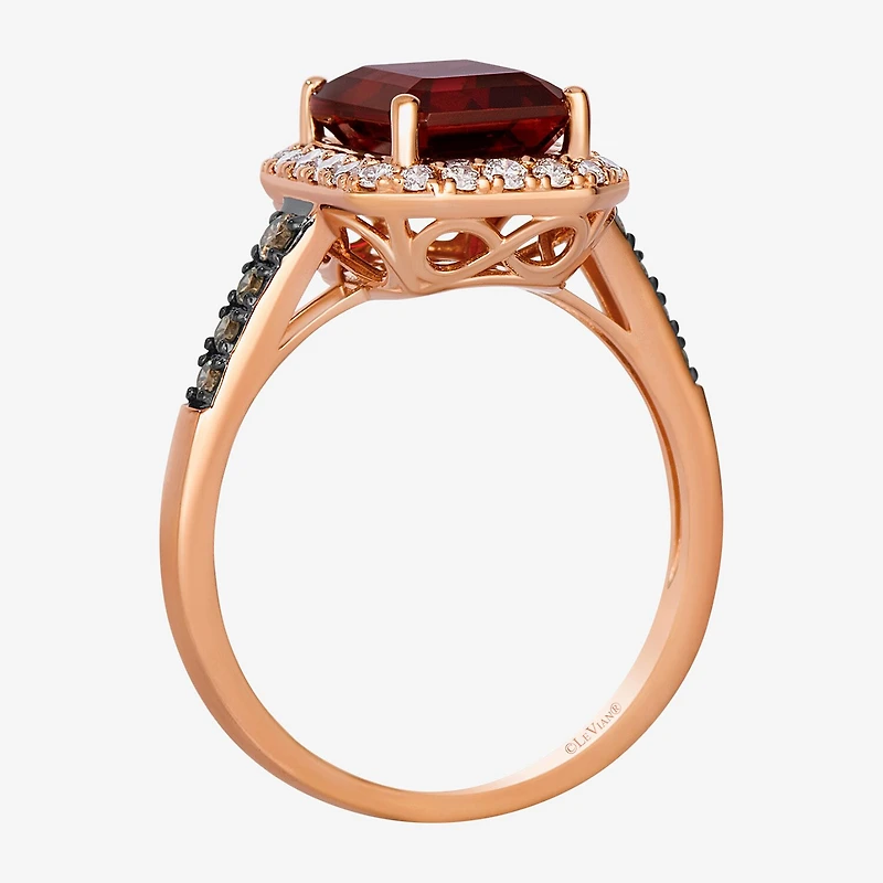 Le Vian® Grand Sample Sale™ Ring featuring 2 1/2 cts. Raspberry Rhodolite®, 1/8 cts. Chocolate Diamonds®, 1/4 cts. Nude Diamonds™ set in 14K Strawberry Gold®