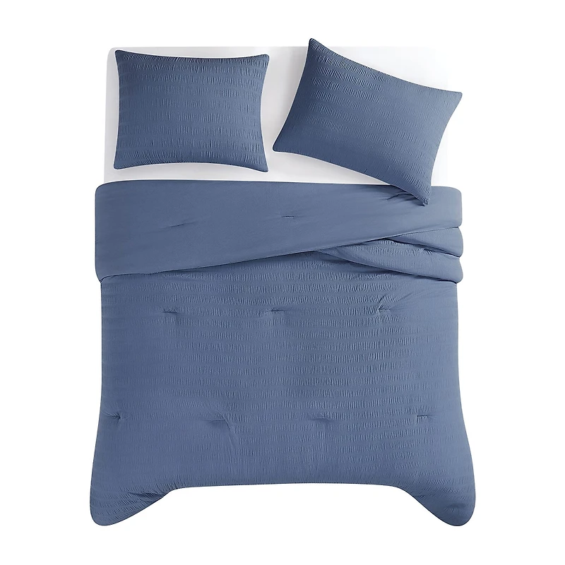 Truly Soft Crinkle Garment Washed Easy Care Comforter Set