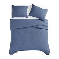 Truly Soft Crinkle Garment Washed Easy Care Comforter Set