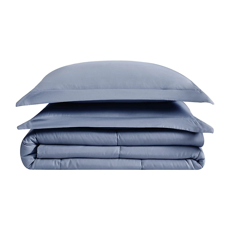 Truly Soft Solid Garment Washed Easy Care Comforter Set