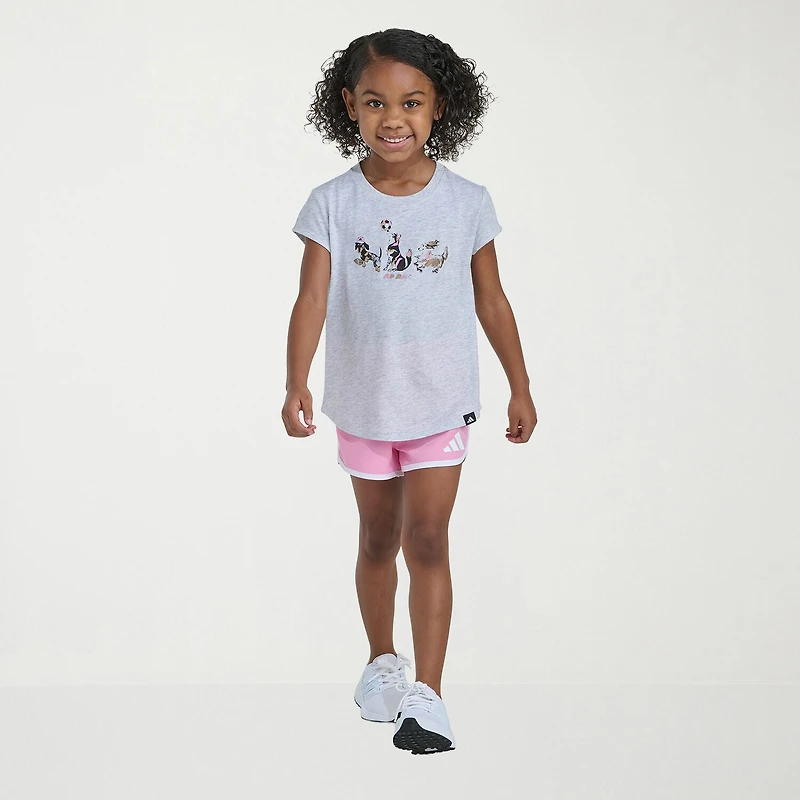 adidas Little Girls 2-pc. Short Set