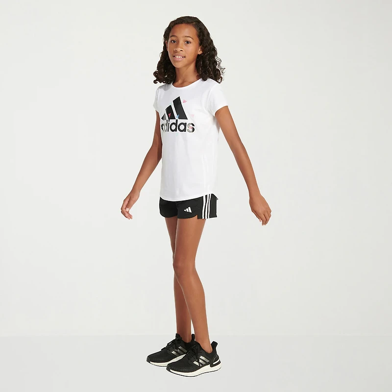 adidas Big Kid Girls Crew Neck Short Sleeve Regular Fit Graphic T-Shirt