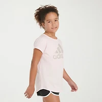adidas Big Kid Girls Crew Neck Short Sleeve Regular Fit Graphic T-Shirt