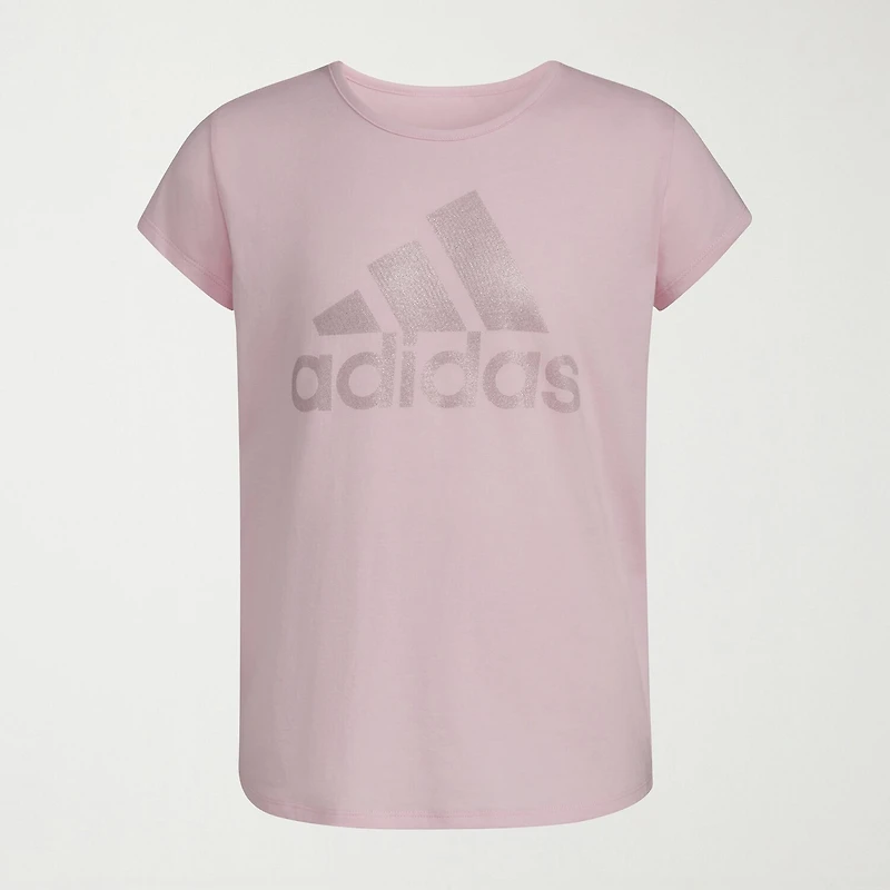 adidas Big Kid Girls Crew Neck Short Sleeve Regular Fit Graphic T-Shirt