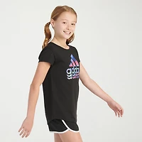 adidas Big Kid Girls Crew Neck Short Sleeve Regular Fit Graphic T-Shirt