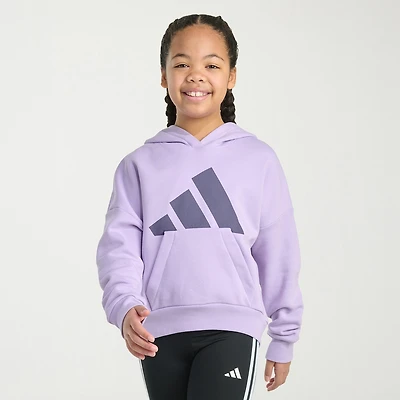 adidas Big Kid Girls Long Sleeve Fleece Active Hoodie