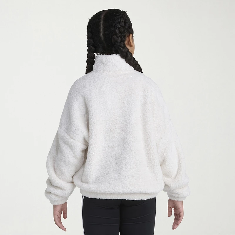 adidas Sherpa Big Kid Girls Mock Neck Long Sleeve Active Quarter-Zip Pullover