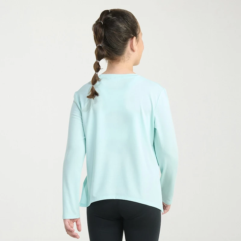 adidas Big Kid Girls Crew Neck Long Sleeve Regular Fit Graphic T-Shirt