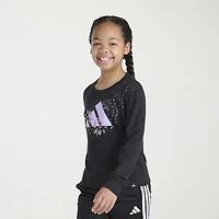 adidas Big Kid Girls Crew Neck Long Sleeve Regular Fit Graphic T-Shirt