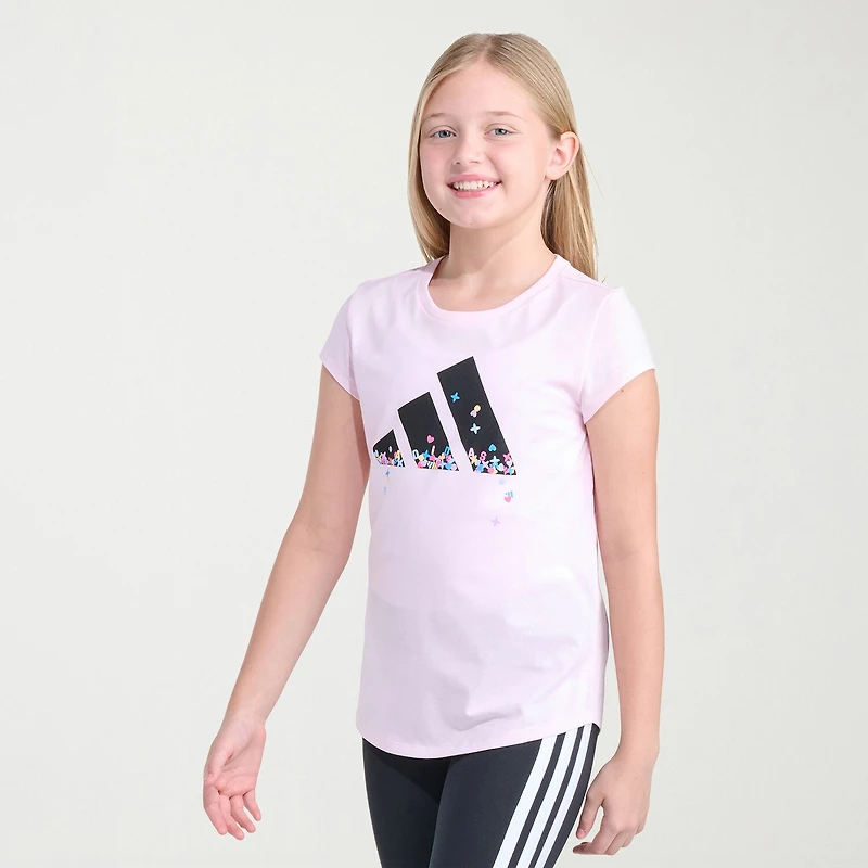 adidas Big Kid Girls Crew Neck Short Sleeve Regular Fit Graphic T-Shirt