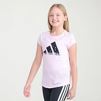 adidas Big Kid Girls Crew Neck Short Sleeve Regular Fit Graphic T-Shirt