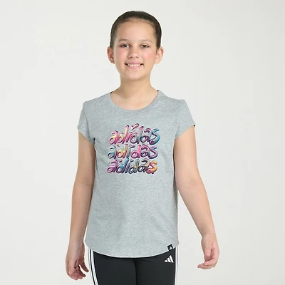 adidas Big Kid Girls Crew Neck Short Sleeve Slim Fit Graphic T-Shirt