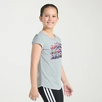 adidas Big Kid Girls Crew Neck Short Sleeve Slim Fit Graphic T-Shirt