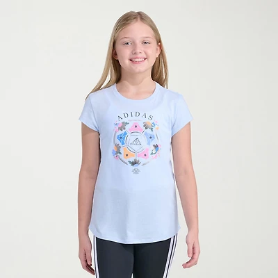 adidas Big Kid Girls Crew Neck Short Sleeve Slim Fit Graphic T-Shirt