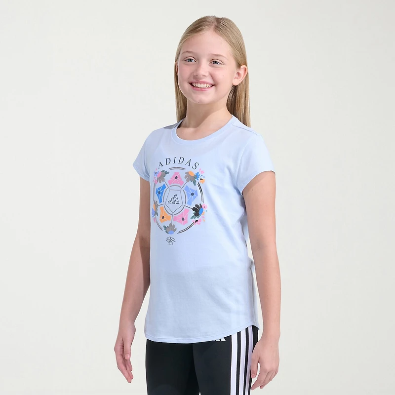 adidas Big Kid Girls Crew Neck Short Sleeve Slim Fit Graphic T-Shirt