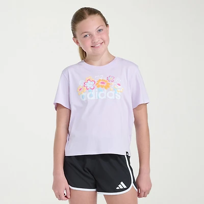 adidas Big Kid Girls Crew Neck Short Sleeve Regular Fit Graphic T-Shirt
