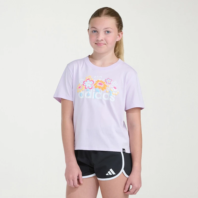 adidas Big Kid Girls Crew Neck Short Sleeve Regular Fit Graphic T-Shirt