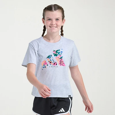 adidas Big Kid Girls Crew Neck Short Sleeve Regular Fit Graphic T-Shirt