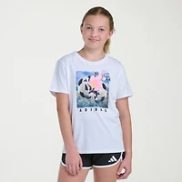 adidas Big Kid Girls Crew Neck Short Sleeve Regular Fit Graphic T-Shirt