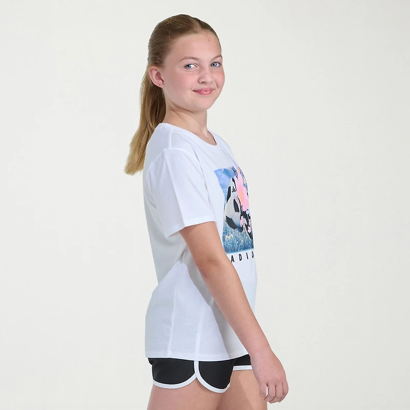 adidas Big Kid Girls Crew Neck Short Sleeve Regular Fit Graphic T-Shirt