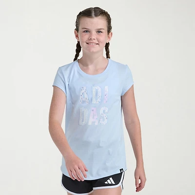 adidas Big Kid Girls Crew Neck Short Sleeve Slim Fit Graphic T-Shirt