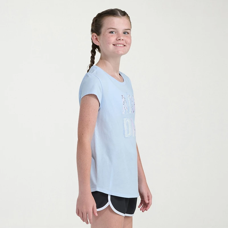 adidas Big Kid Girls Crew Neck Short Sleeve Slim Fit Graphic T-Shirt