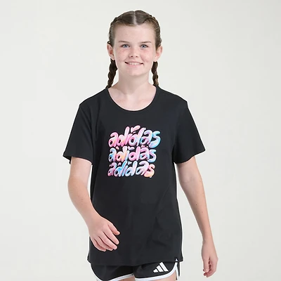 adidas Big Kid Girls Crew Neck Short Sleeve Regular Fit Graphic T-Shirt