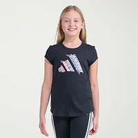 adidas Big Kid Girls Crew Neck Short Sleeve Regular Fit Graphic T-Shirt