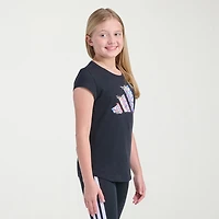adidas Big Kid Girls Crew Neck Short Sleeve Regular Fit Graphic T-Shirt