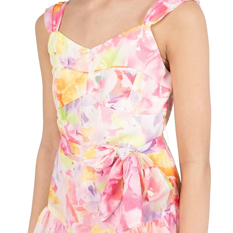 Rare Editions Big Kid Girls Sleeveless Floral Romper