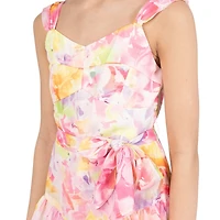 Rare Editions Big Kid Girls Sleeveless Floral Romper