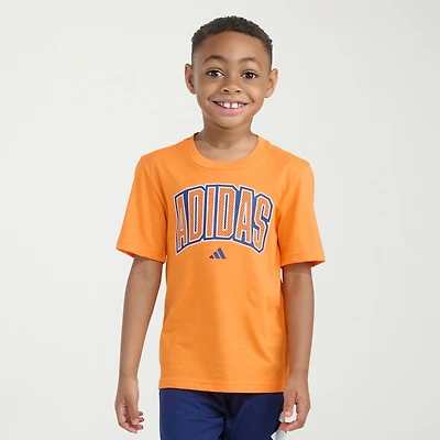 adidas Little Boys Crew Neck Short Sleeve Regular Fit Graphic T-Shirt