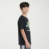 adidas Little Boys Crew Neck Short Sleeve Regular Fit Graphic T-Shirt