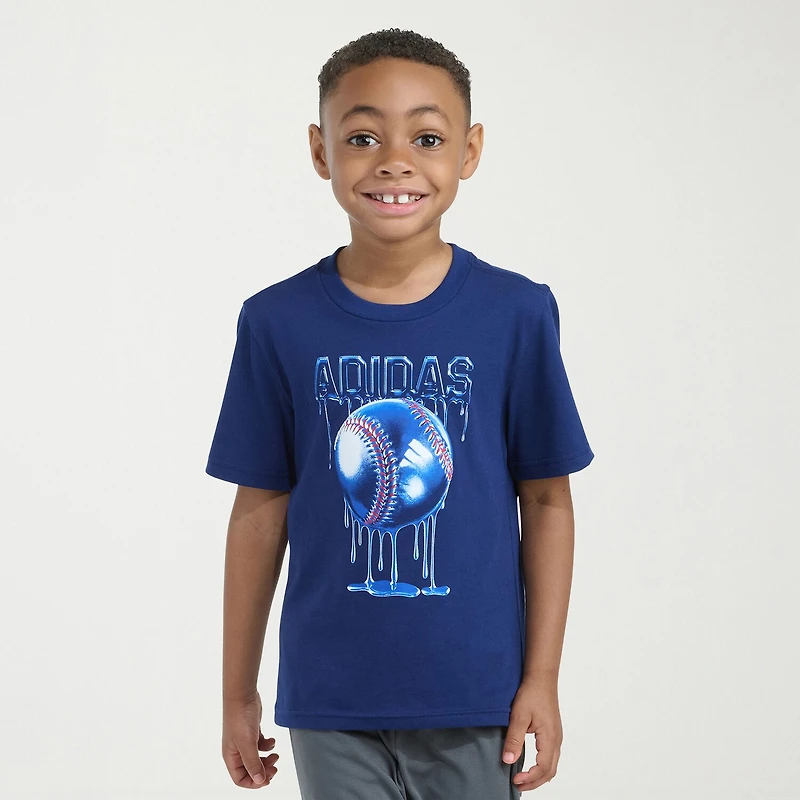adidas Little Boys Crew Neck Short Sleeve Regular Fit Graphic T-Shirt