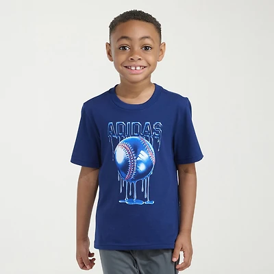 adidas Little Boys Crew Neck Short Sleeve Regular Fit Graphic T-Shirt