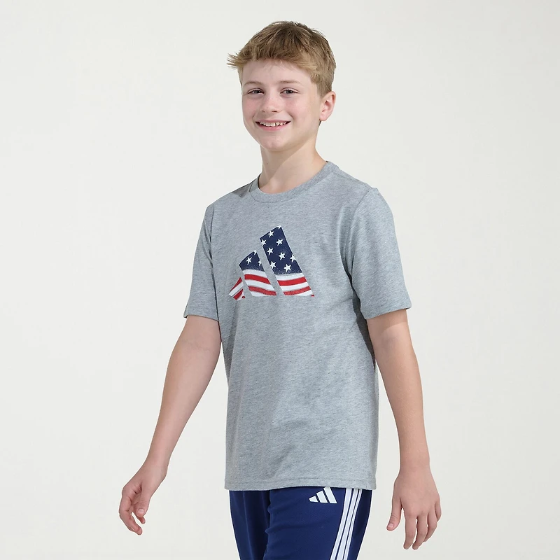 adidas Little Boys Crew Neck Short Sleeve Regular Fit Graphic T-Shirt