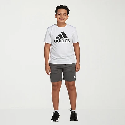 adidas Big Kid Boys Adjustable Waist Mid Rise Knit Pull-On Short